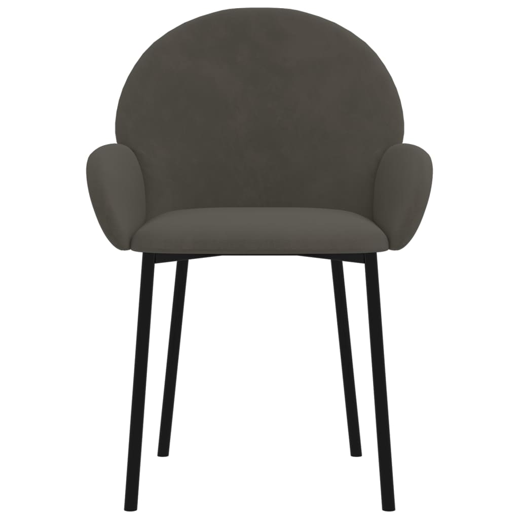 Eetkamerstoelen Fluweel Donkergrijs