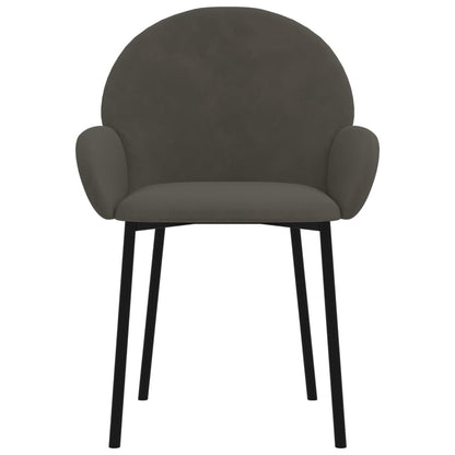 Eetkamerstoelen Fluweel Donkergrijs