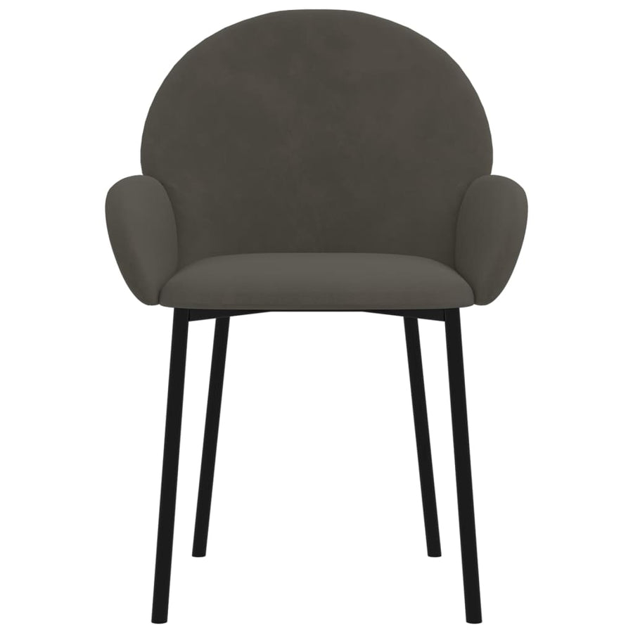 Eetkamerstoelen Fluweel Donkergrijs