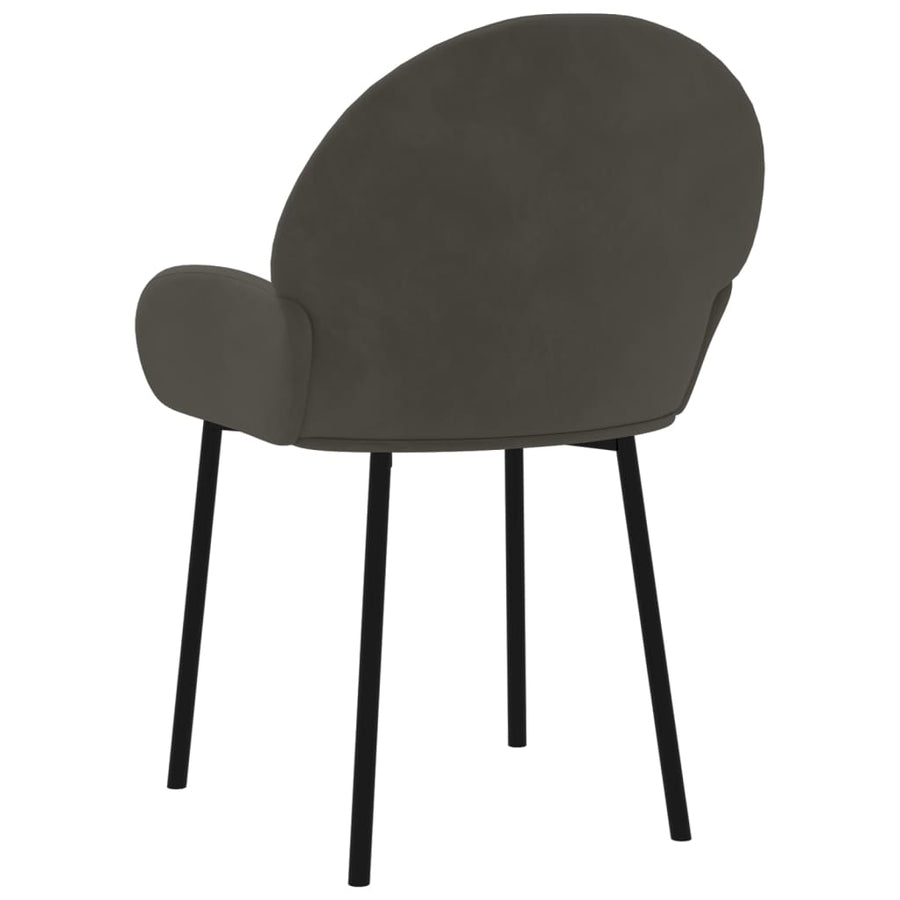 Eetkamerstoelen Fluweel Donkergrijs