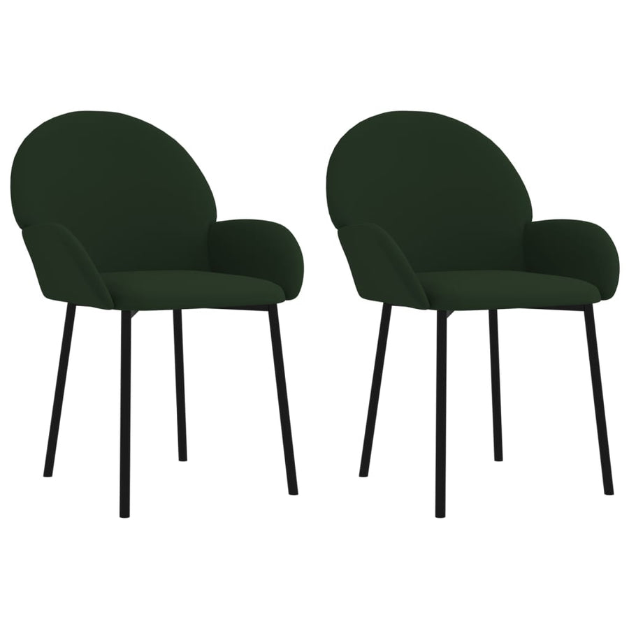 Eetkamerstoelen Fluweel Donkergroen
