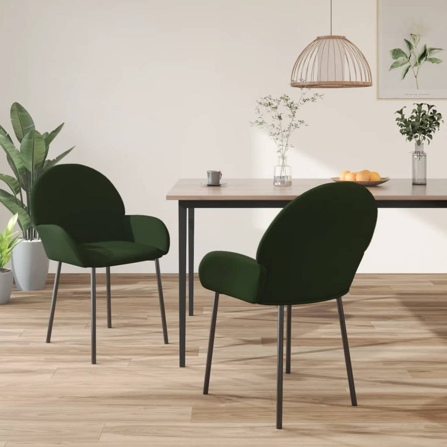 Eetkamerstoelen Fluweel Donkergroen