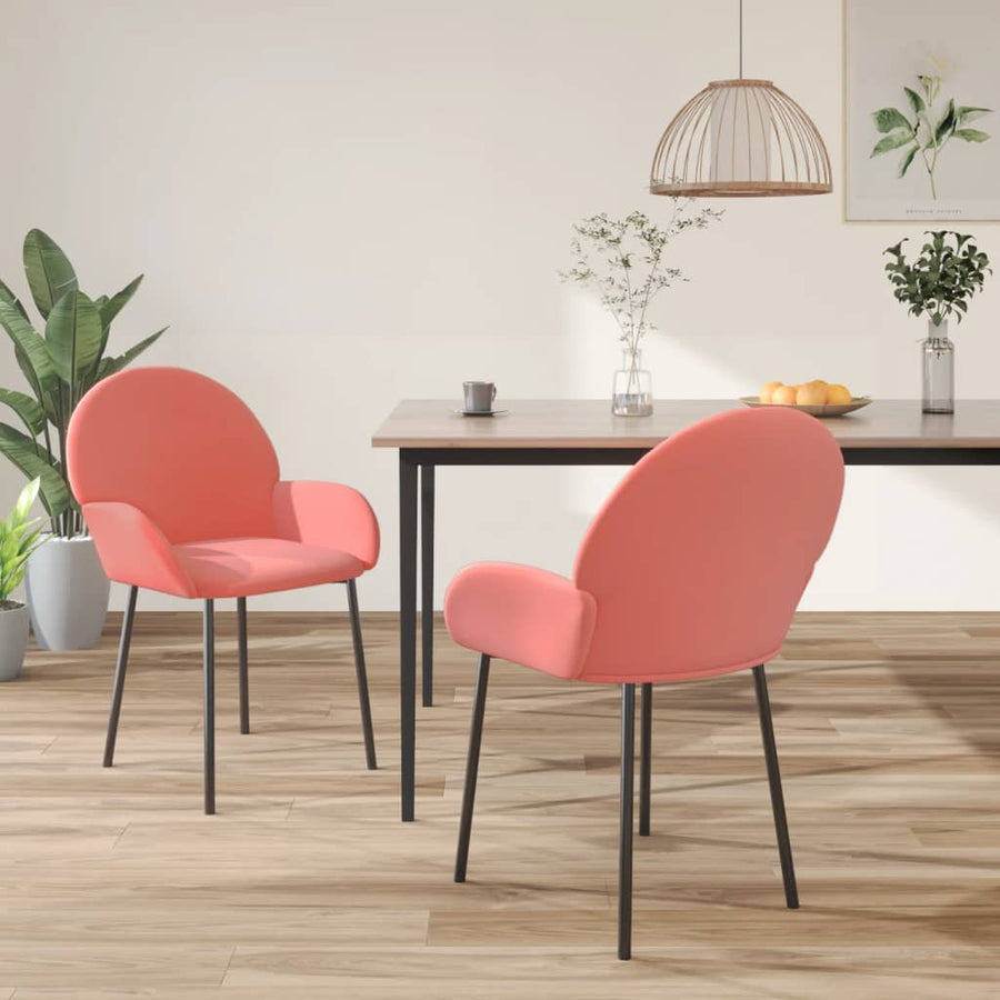 Eetkamerstoelen Fluweel Roze