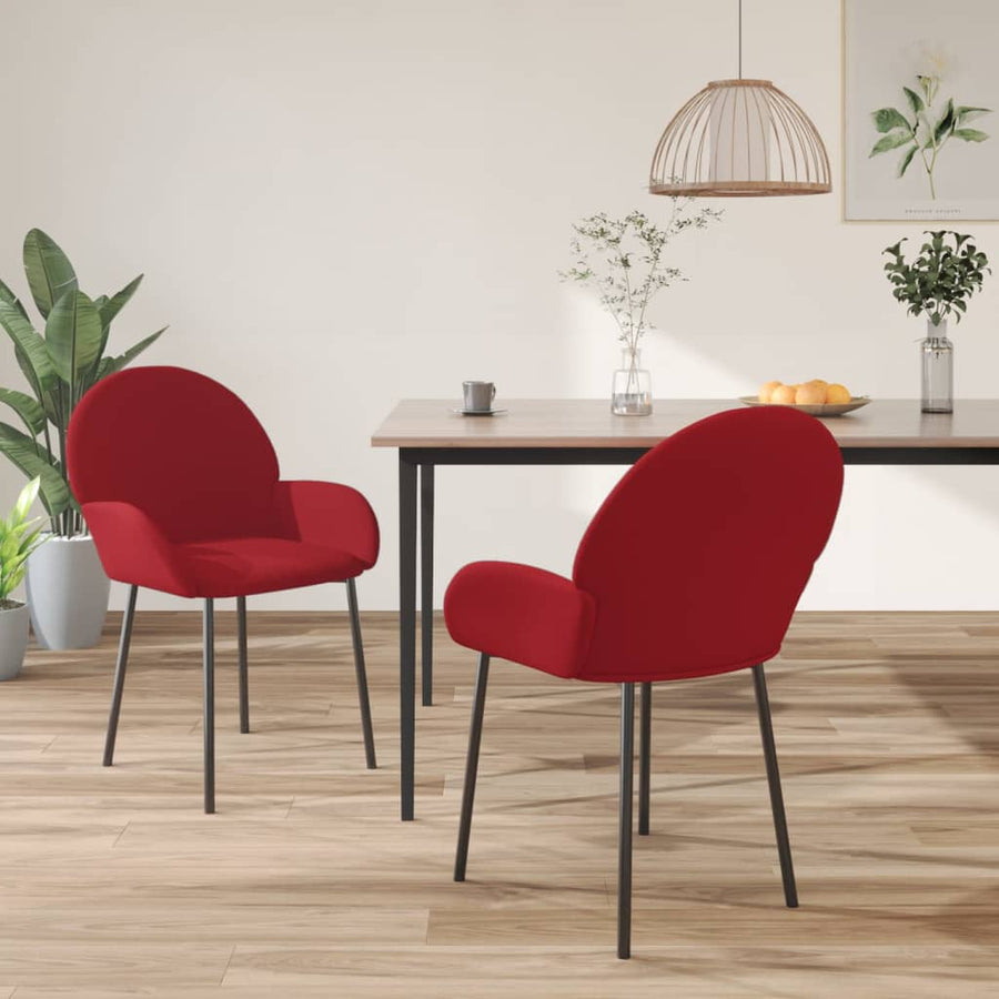 Eetkamerstoelen Fluweel Wijnrood