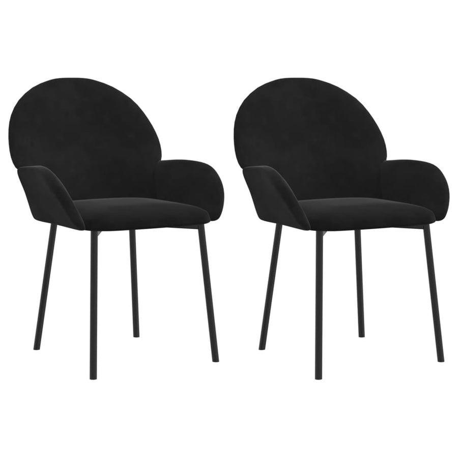 Eetkamerstoelen 2 st fluweel zwart