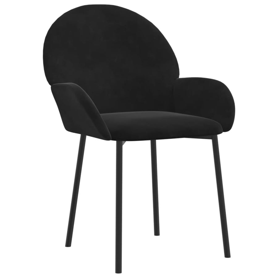 Eetkamerstoelen 2 st fluweel zwart