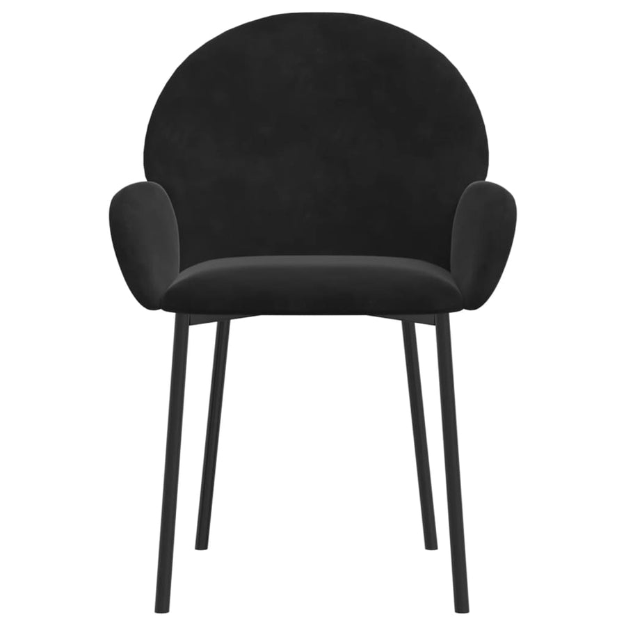 Eetkamerstoelen 2 st fluweel zwart