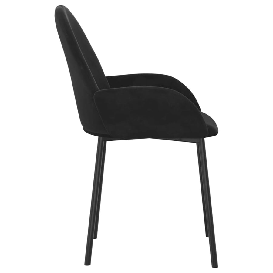 Eetkamerstoelen 2 st fluweel zwart