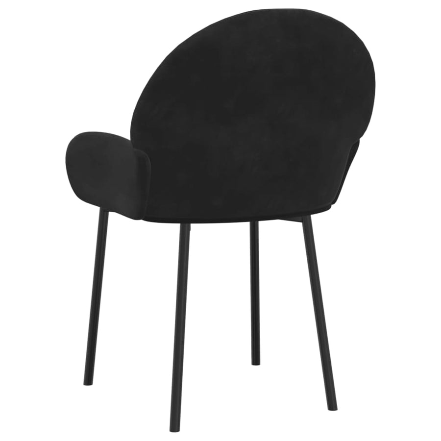 Eetkamerstoelen 2 st fluweel zwart