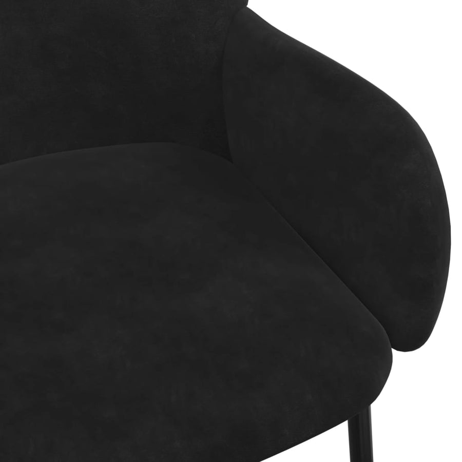Eetkamerstoelen 2 st fluweel zwart