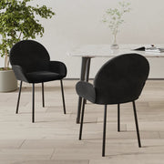 Eetkamerstoelen 2 stuks fluweel zwart