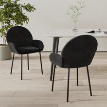 Eetkamerstoelen 2 st fluweel zwart