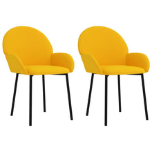 Eetkamerstoelen 2 St Fluweel Geel