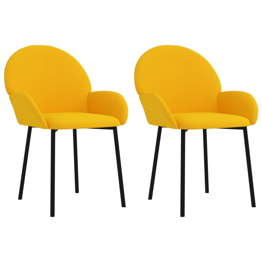 Eetkamerstoelen 2 St Fluweel Geel