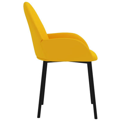 Eetkamerstoelen 2 St Fluweel Geel