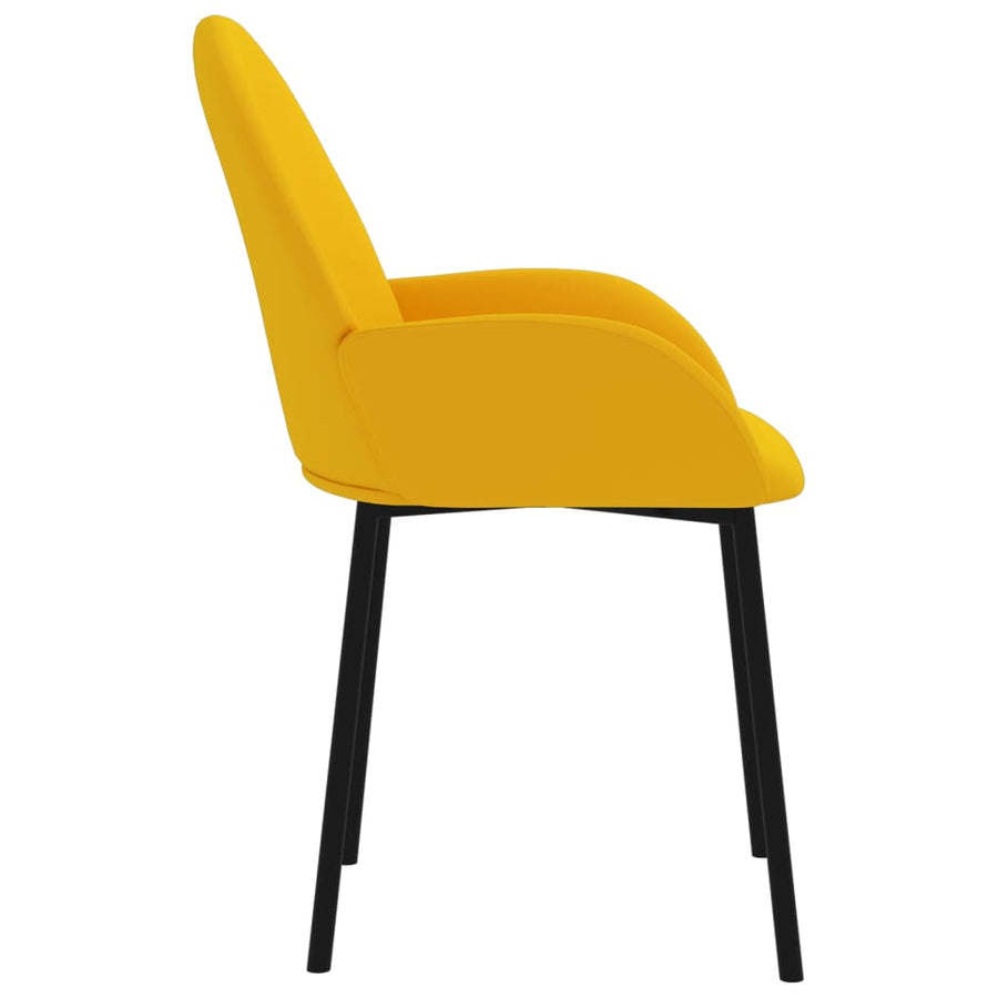 Eetkamerstoelen 2 St Fluweel Geel
