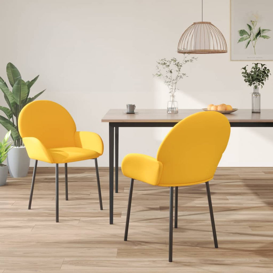 Eetkamerstoelen 2 St Fluweel Geel