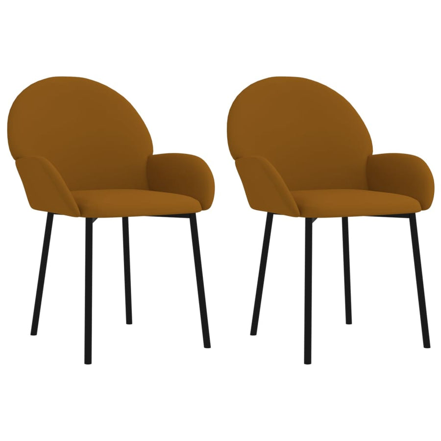 Eetkamerstoelen Fluweel Bruin