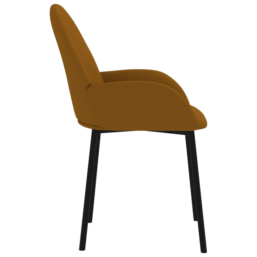 Eetkamerstoelen Fluweel Bruin