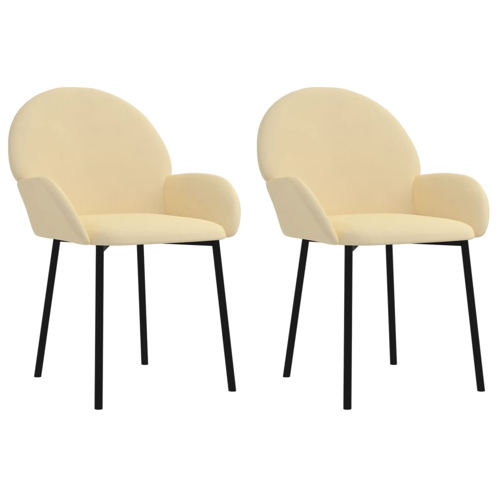 Eetkamerstoelen Fluweel Kleurig crème