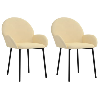 Eetkamerstoelen Fluweel Kleurig crème