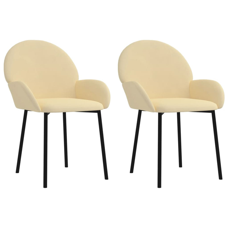 Eetkamerstoelen Fluweel Kleurig crème