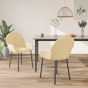 Eetkamerstoelen 2 st fluweel crème