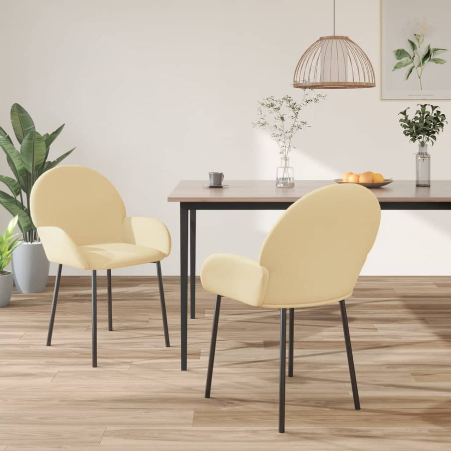 Eetkamerstoelen Fluweel Kleurig crème