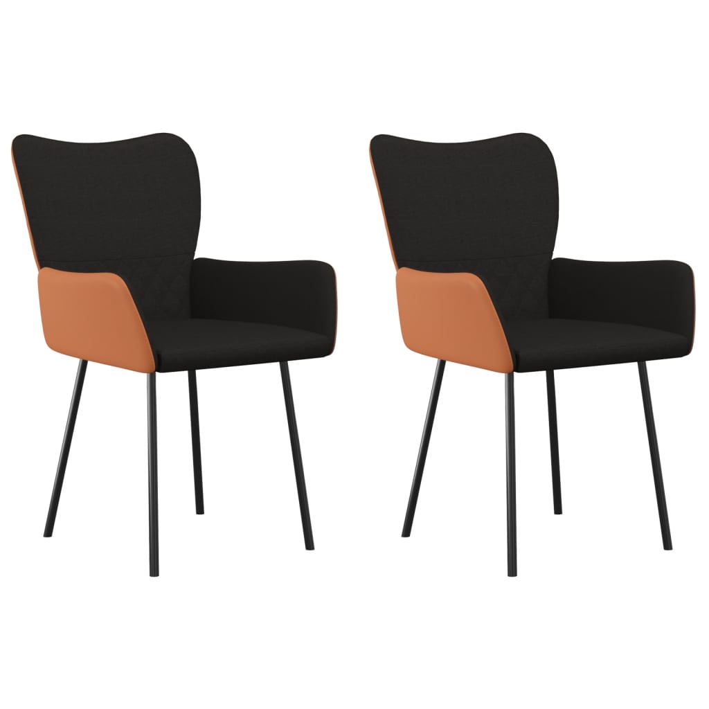 Eetkamerstoelen Stof En Kunstleer Zwart