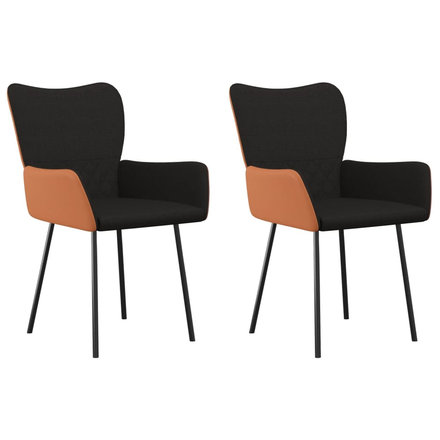 Eetkamerstoelen Stof En Kunstleer Zwart