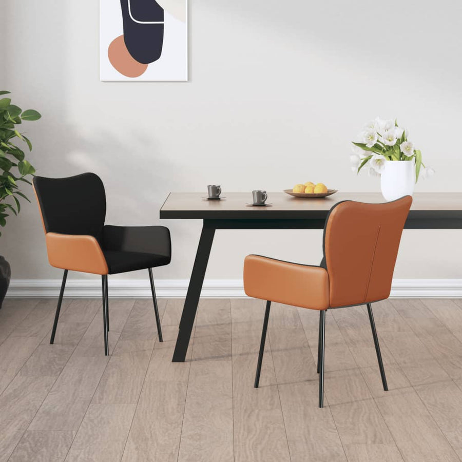 Eetkamerstoelen Stof En Kunstleer Zwart