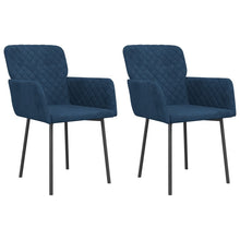 Eetkamerstoelen 2 st fluweel blauw Blauw