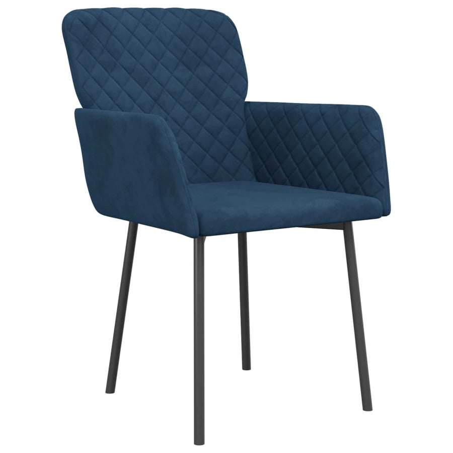 Eetkamerstoelen 2 st fluweel blauw Blauw