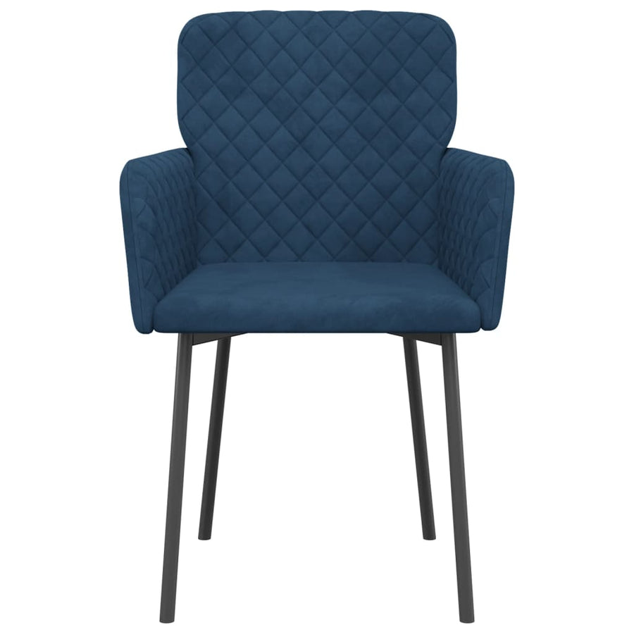 Eetkamerstoelen 2 st fluweel blauw Blauw