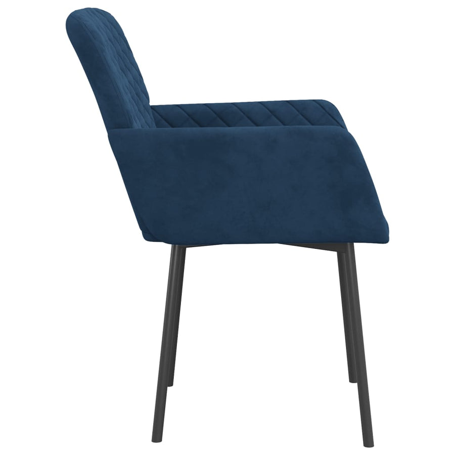 Eetkamerstoelen 2 st fluweel blauw Blauw