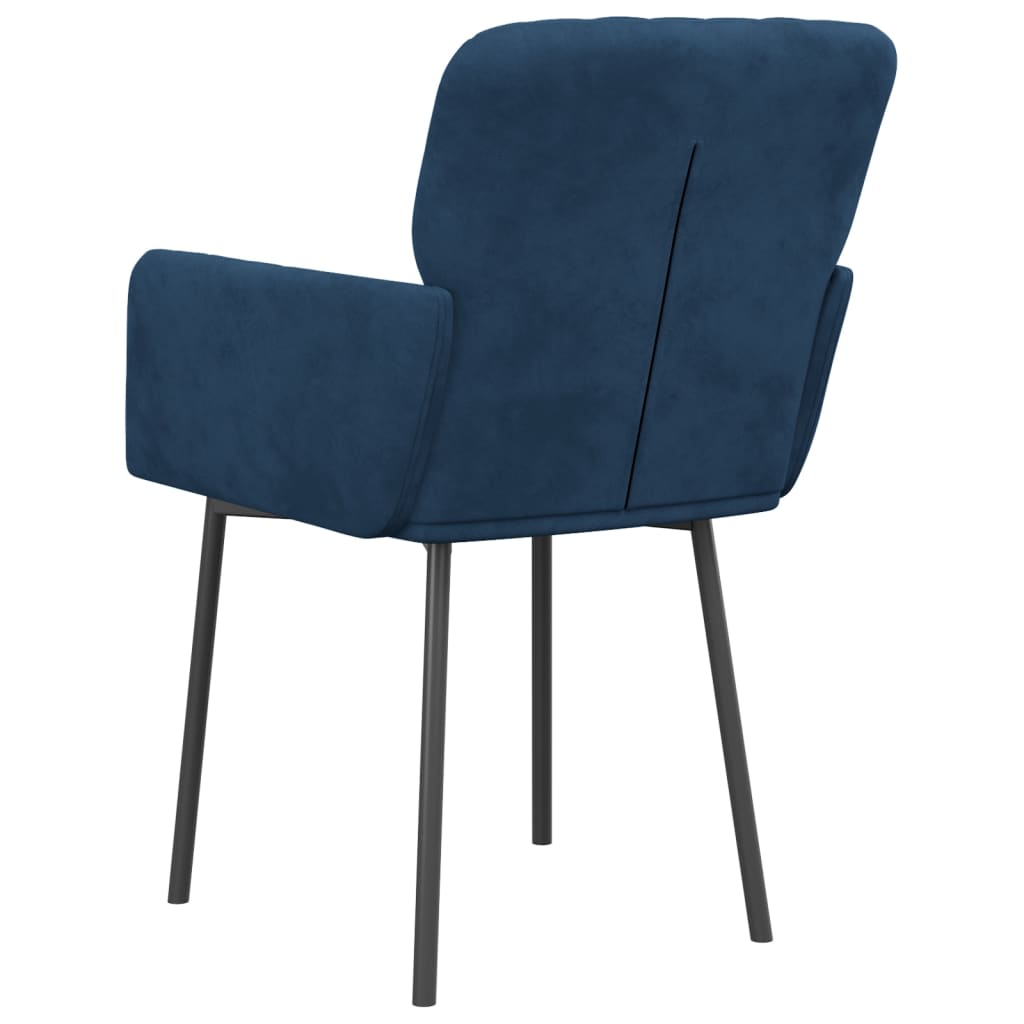 Eetkamerstoelen 2 st fluweel blauw Blauw