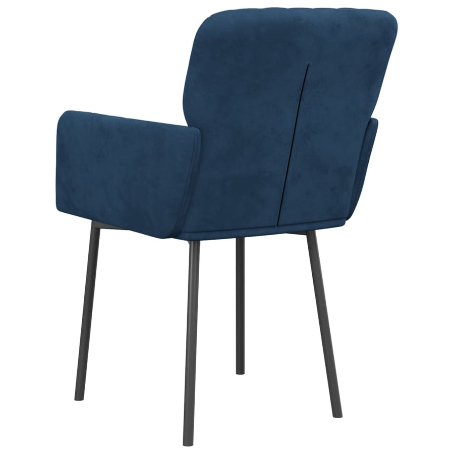 Eetkamerstoelen 2 st fluweel blauw Blauw