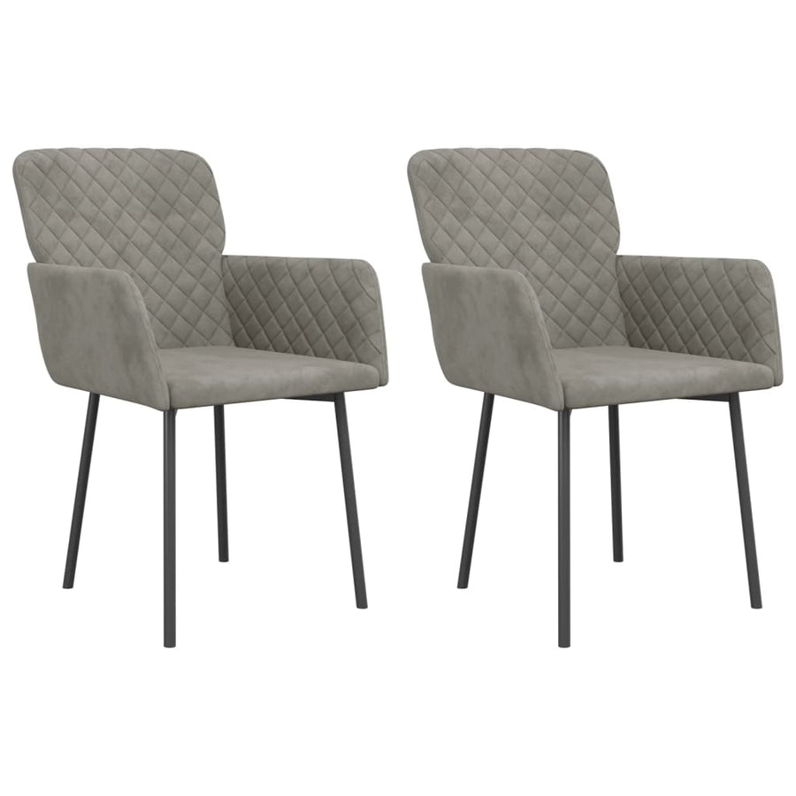 Eetkamerstoelen 2 st fluweel lichtgrijs Lichtgrijs
