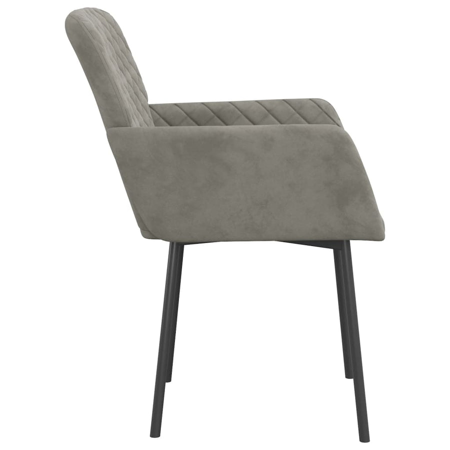 Eetkamerstoelen 2 st fluweel lichtgrijs Lichtgrijs