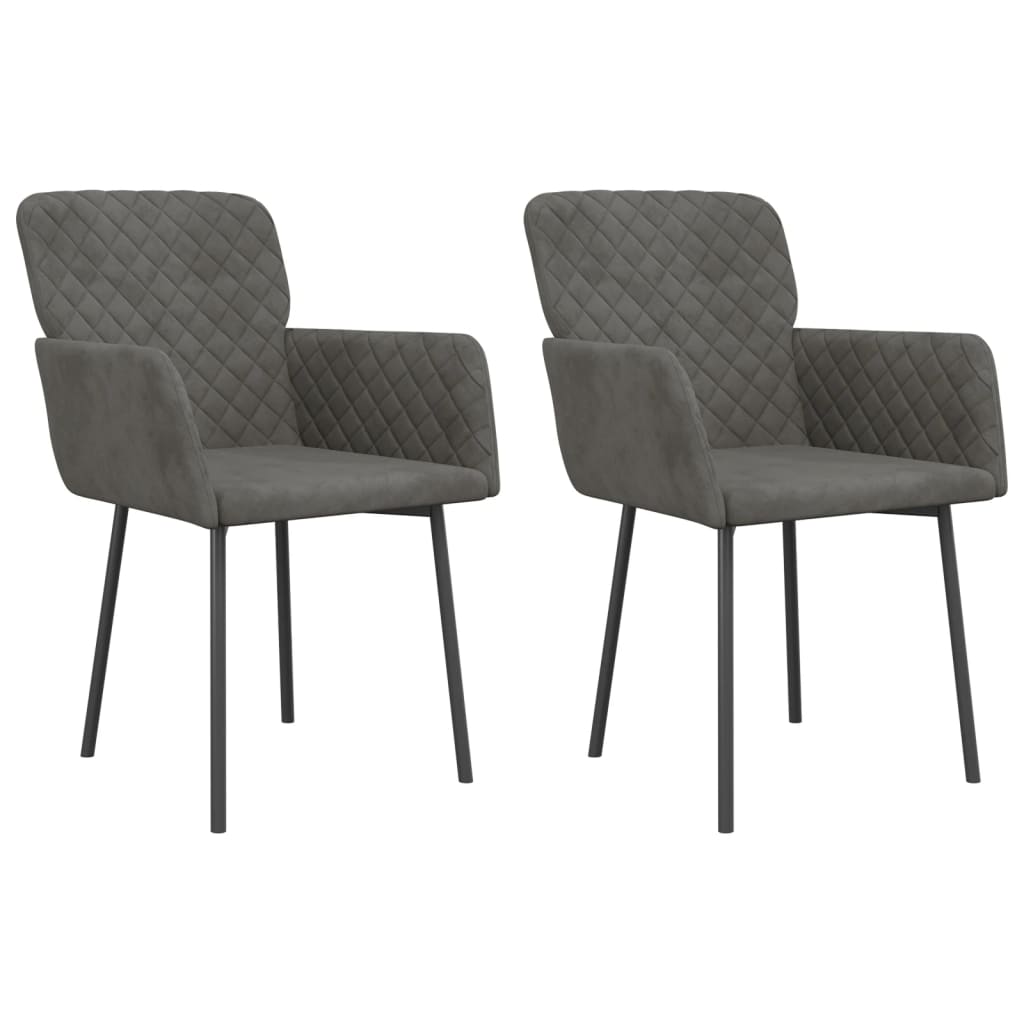 Eetkamerstoelen Fluweel Donkergrijs