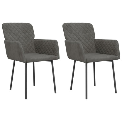 Eetkamerstoelen Fluweel Donkergrijs