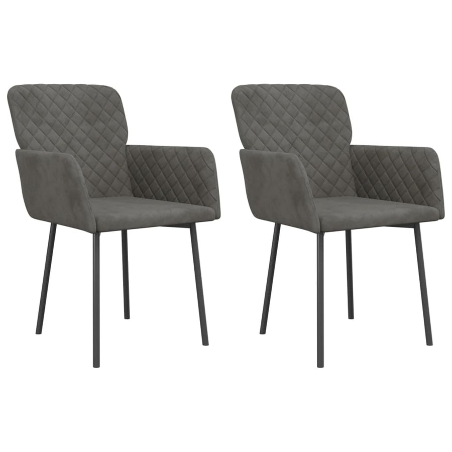 Eetkamerstoelen Fluweel Donkergrijs