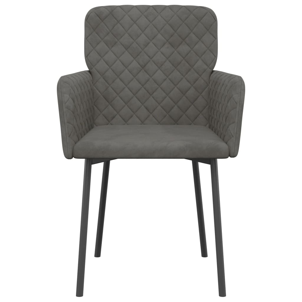 Eetkamerstoelen Fluweel Donkergrijs