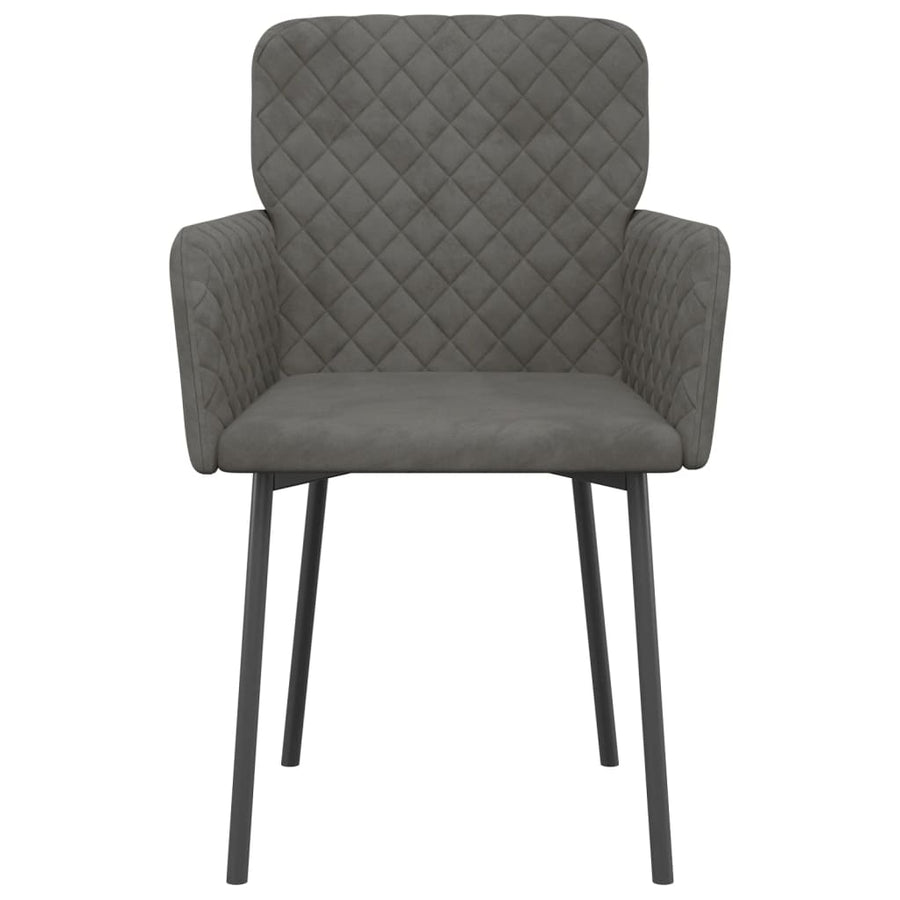Eetkamerstoelen Fluweel Donkergrijs