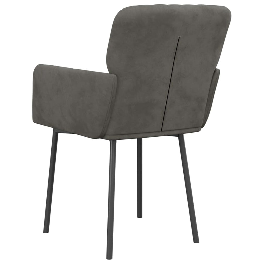 Eetkamerstoelen Fluweel Donkergrijs