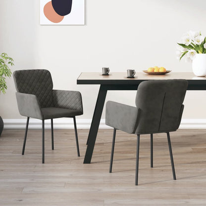 Eetkamerstoelen Fluweel Donkergrijs