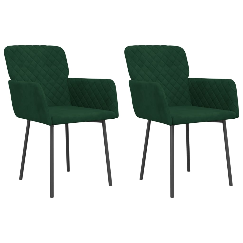 Eetkamerstoelen Fluweel Donkergroen