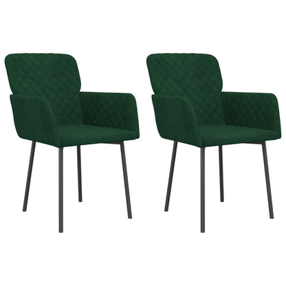 Eetkamerstoelen Fluweel Donkergroen