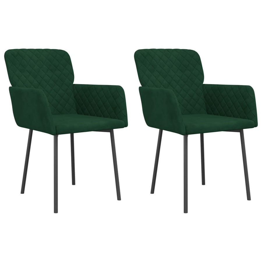Eetkamerstoelen Fluweel Donkergroen