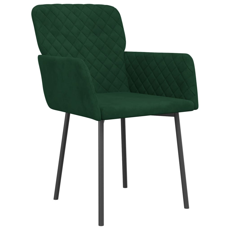 Eetkamerstoelen Fluweel Donkergroen